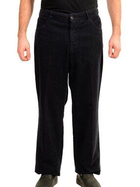 Malo Men's Navy Blue Flat Front Casual Pants US 40 IT 56